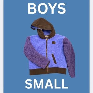 UA BOYS PURPLE/ BLACK SHERPA ZIP UP